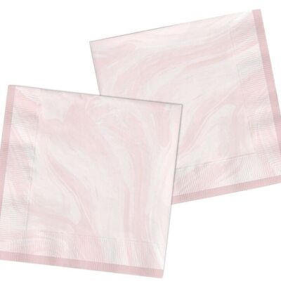 Servetten Marmer Roze 33x33cm - 20 stuks