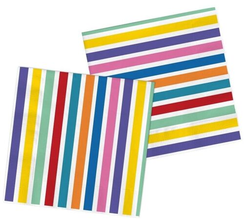 Servetten Strepen Color Pop 33x33cm - 20 stuks