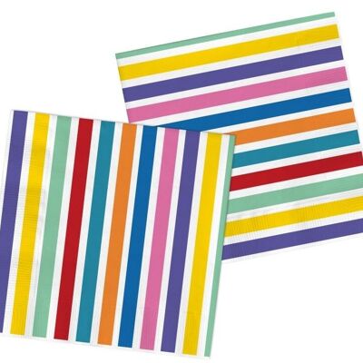 Servietten Stripes Color Pop 33x33cm - 20 Stück
