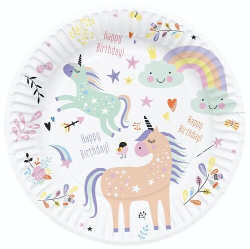 Borden Unicorns & Rainbows 23cm - 8 stuks