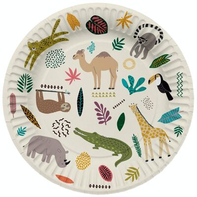 Plates Zoo Party 23cm - 8 pieces