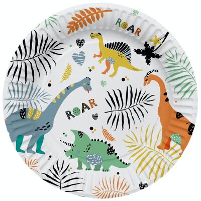 Assiettes Dino Roars 23cm - 8 pièces