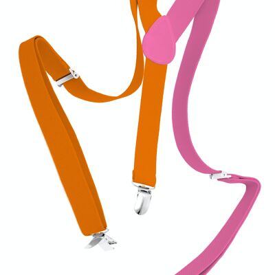Suspenders Colorblock Orange/Pink