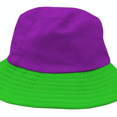 Gorro Pescador Colorblock Morado/Verde