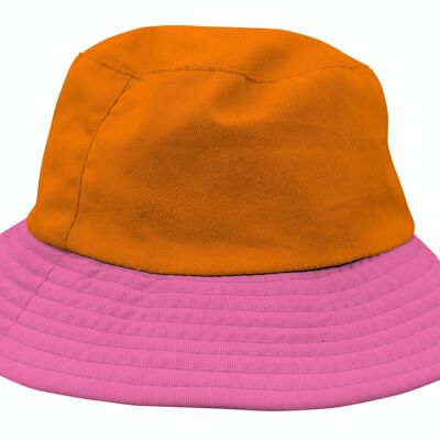 Cappello Pescatore Colorblock Arancione/Rosa