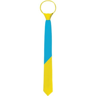 Corbata Colorblock Azul/Amarillo
