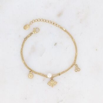 Bracelet Stacey - abeille et perle d'eau douce 3