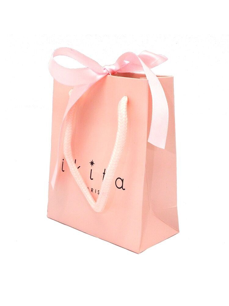 Set mit 10 Ikita Paris Kartontaschen - Rosa