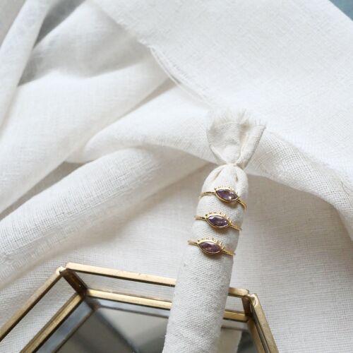 Bague réglable Amethyste - Iris