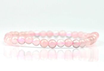 Bracelet perlé de pierres précieuses de quartz rose de 4 mm 4