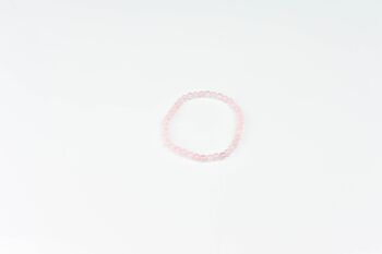 Bracelet perlé de pierres précieuses de quartz rose de 4 mm 5