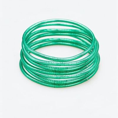 Brazalete budista fino sin mantra talla XL - Verde