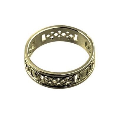 18ct Gold 8mm solid celtic Wedding Ring Size R (SKU 1502YRZ1R)