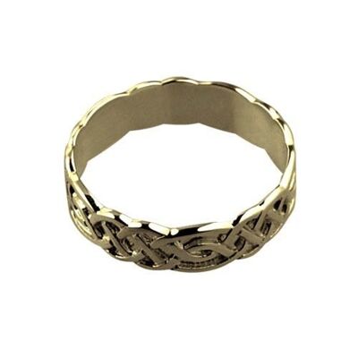 18ct Gold 6mm celtic Wedding Ring Size S (SKU 1503YRZS)