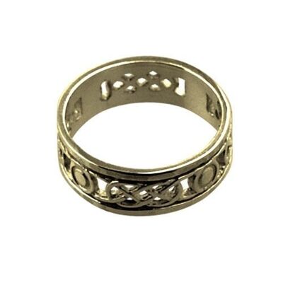 18ct Gold 6mm pierced celtic Wedding Ring Size N (SKU 1506YHQN)