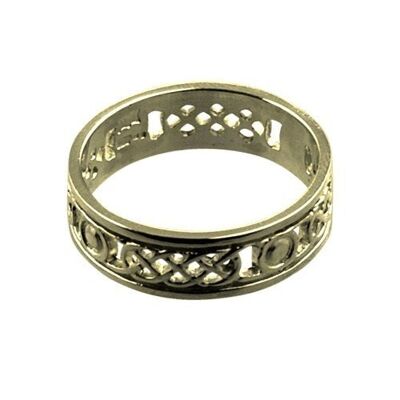 18ct Gold 6mm pierced celtic Wedding Ring Size R (SKU 1506YRZR)