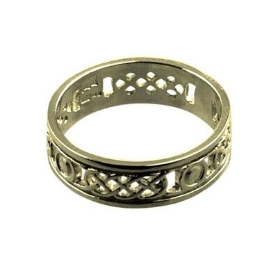 18ct Gold 6mm pierced celtic Wedding Ring Size Y (SKU 1506YRZY)