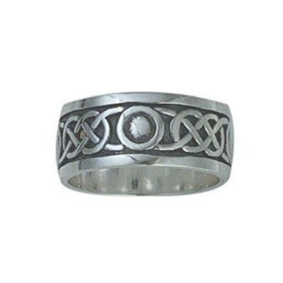 Silver oxidized 8mm celtic Wedding Ring Size L (SKU 1508S99LQL)