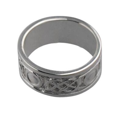 Silver 8mm celtic Wedding Ring Size L (SKU 1508SLQL)