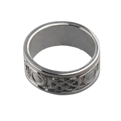 9ct White Gold 8mm celtic Wedding Ring Size L (SKU 1508WLQL)