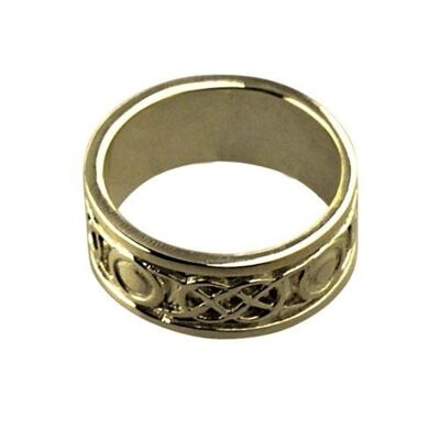 18ct Gold 8mm celtic Wedding Ring Size M (SKU 1508YLQM)