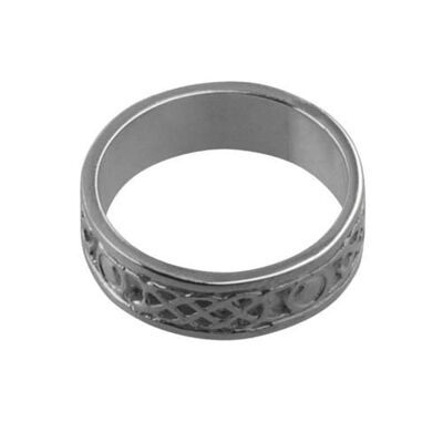 9ct White Gold 6mm celtic Wedding Ring Size H (SKU 1509WHQH)