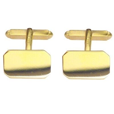 9ct 18x12mm plain cut corner swivel Cufflinks (SKU C4114N00)