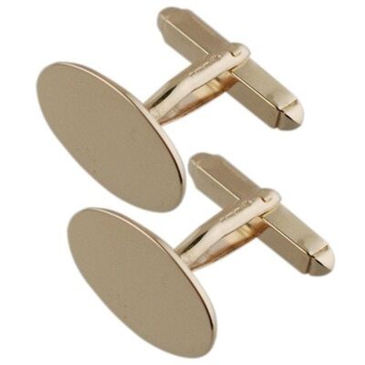 9ct 19x11mm plain oval swivel Cufflinks   (SKU C4124N00)