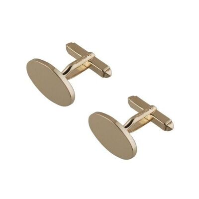 9ct 19x11mm plain oval swivel Cufflinks   (SKU C4128N00)