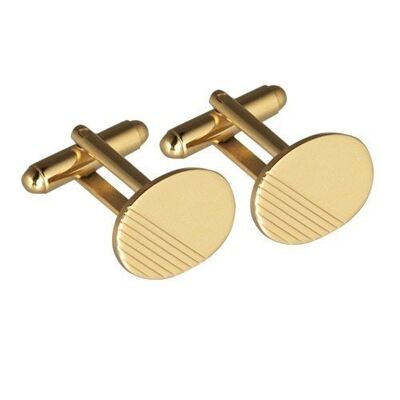 GP 12x17mm engine turned oval swivel Cufflinks (SKU COGB52L)