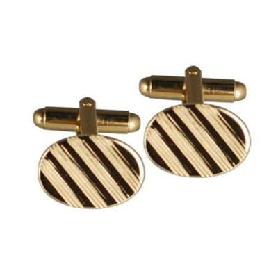 GP 12x17mm engine turned oval swivel Cufflinks (SKU COGB54L)