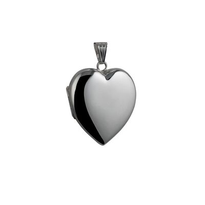 Silver 30x28mm plain heart Locket (SKU LHL07S00)