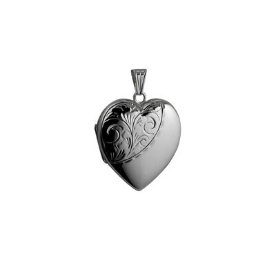 Silver 30x28mm plain heart Locket (SKU LHL07SHA )