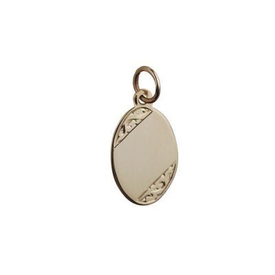 9ct 16x11mm hand engraved oval disc (SKU P2N07)