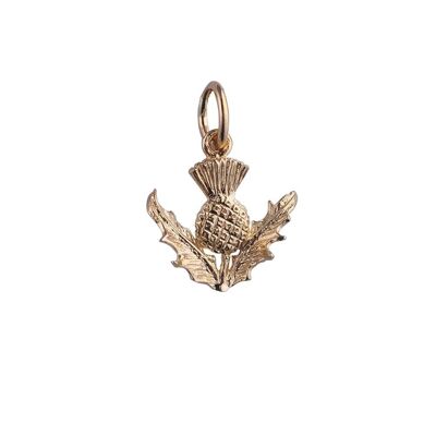 9ct 15mm Scottish Thistle Pendant or Charm (SKU P3803N)