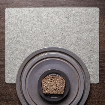 Set de table en feutre de laine naturelle, rectangle, gris 7