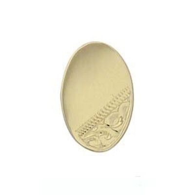 9ct 13x8mm hand engraved oval Tietack  (SKU T102N65)