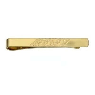 9ct 6x55mm hand engraved Tie Slide (SKU T6001N13)