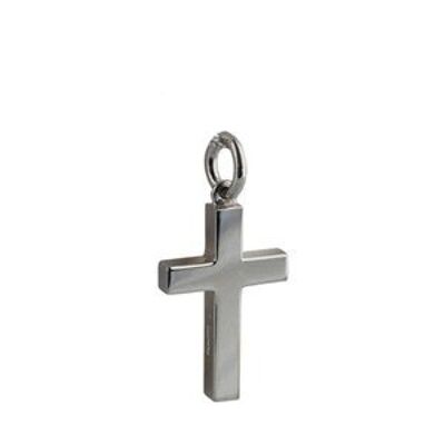 Silver 20x13mm Plain Solid Block Cross (SKU X333S00)