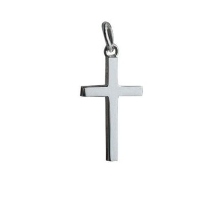 Silver 20x12mm Plain Solid Block Cross (SKU X363S00)