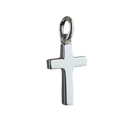 Silver 17x10mm Plain Solid Block Cross (SKU X368S00)