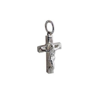 Silver 17x10mm Solid Block Crucifix Cross (SKU X368S48)