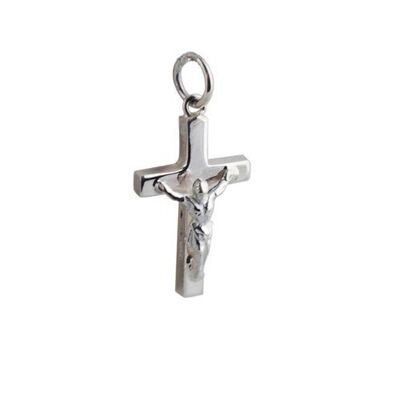 Silver 20x13mm Solid Block Crucifix Cross (SKU X369S48)