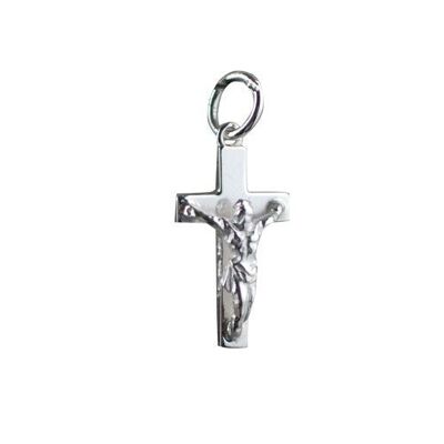 Silver 17x10mm Solid Block Crucifix Cross (SKU X389S48)