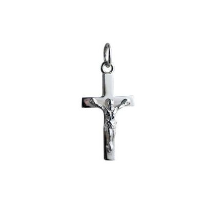 Silver 20x12mm Solid Block Crucifix Cross (SKU X390S48)