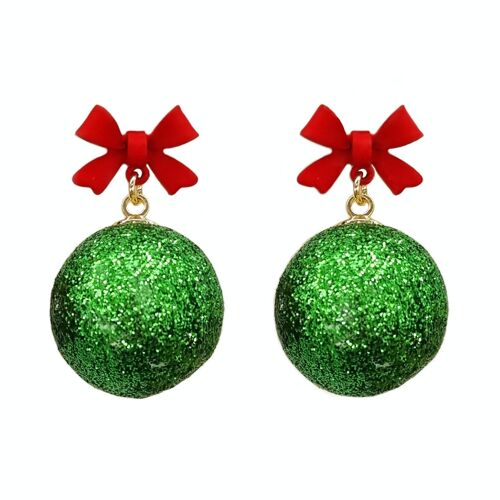 Christmas earrings "Green Christmas Balls"