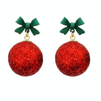 Boucles d'oreilles de Noël "Boules de Noël rouges"