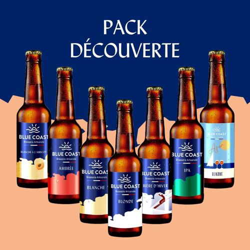 Bière Artisanale Blue Coast - Pack découverte - Bouteille 33 cl x 24 - BIO