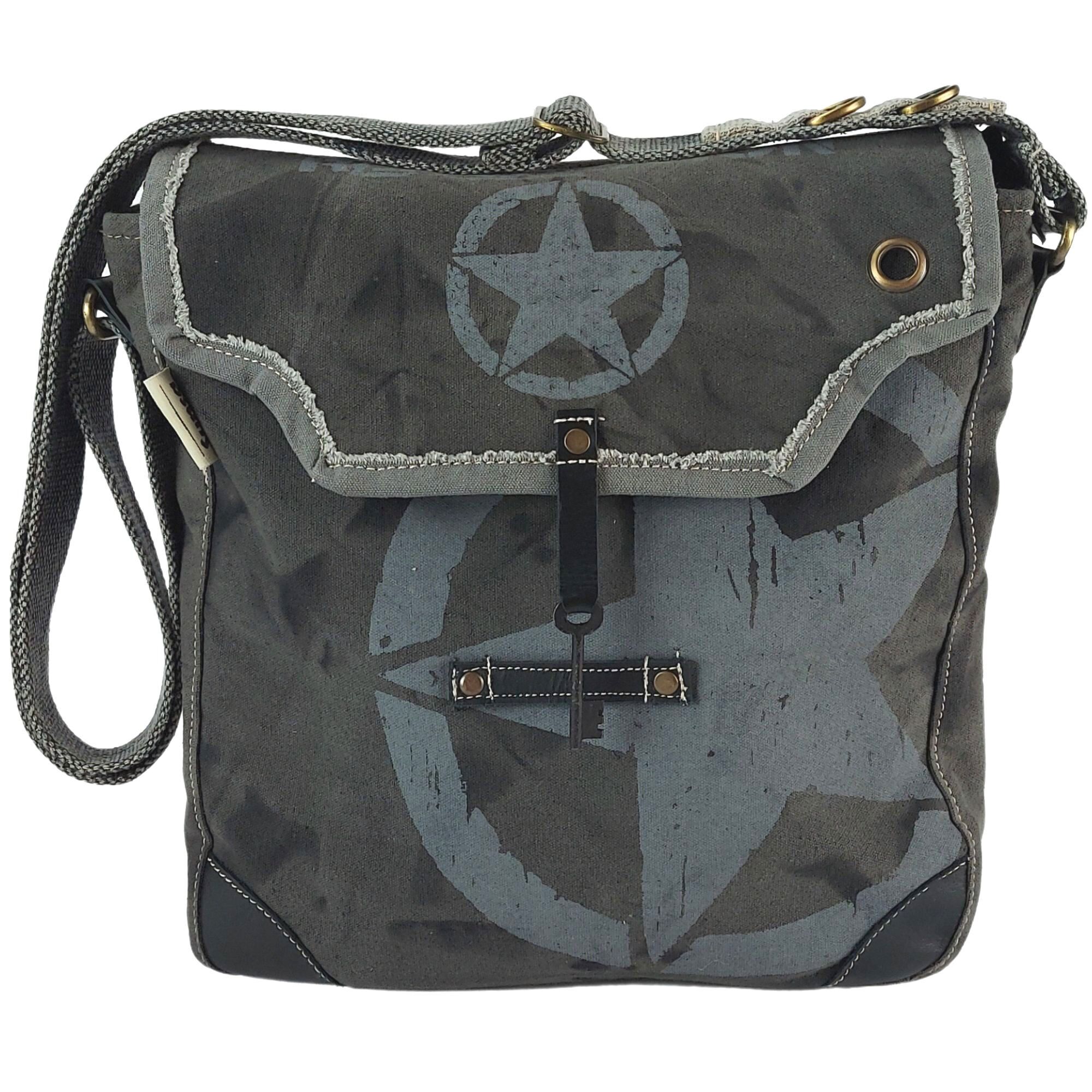 Bolso bandolera de mujer Sunsa. Bolso bandolera con forma de mensajero. Bolso bandolera de estilo vintage. Bolso de lona. Bolso bandolera grande para mujer.