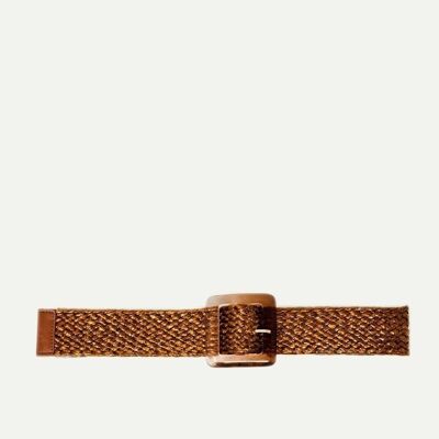 belt with resin buckle in brown